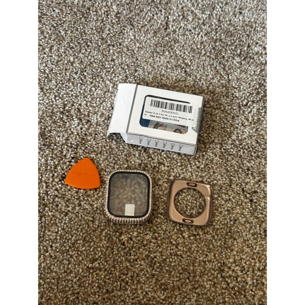 Rose Gold Rhinestone Apple Watch Case & Screen Protector